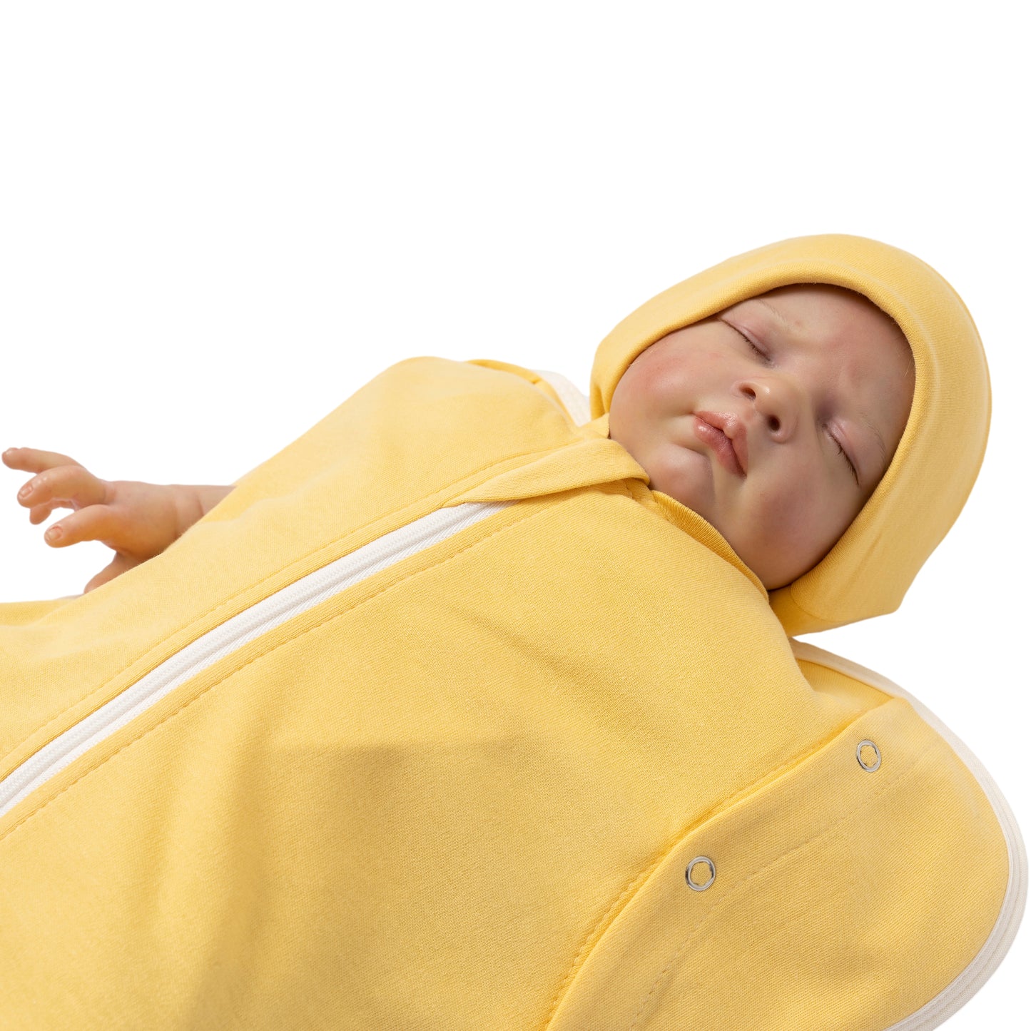 yellow baby swaddle with hat