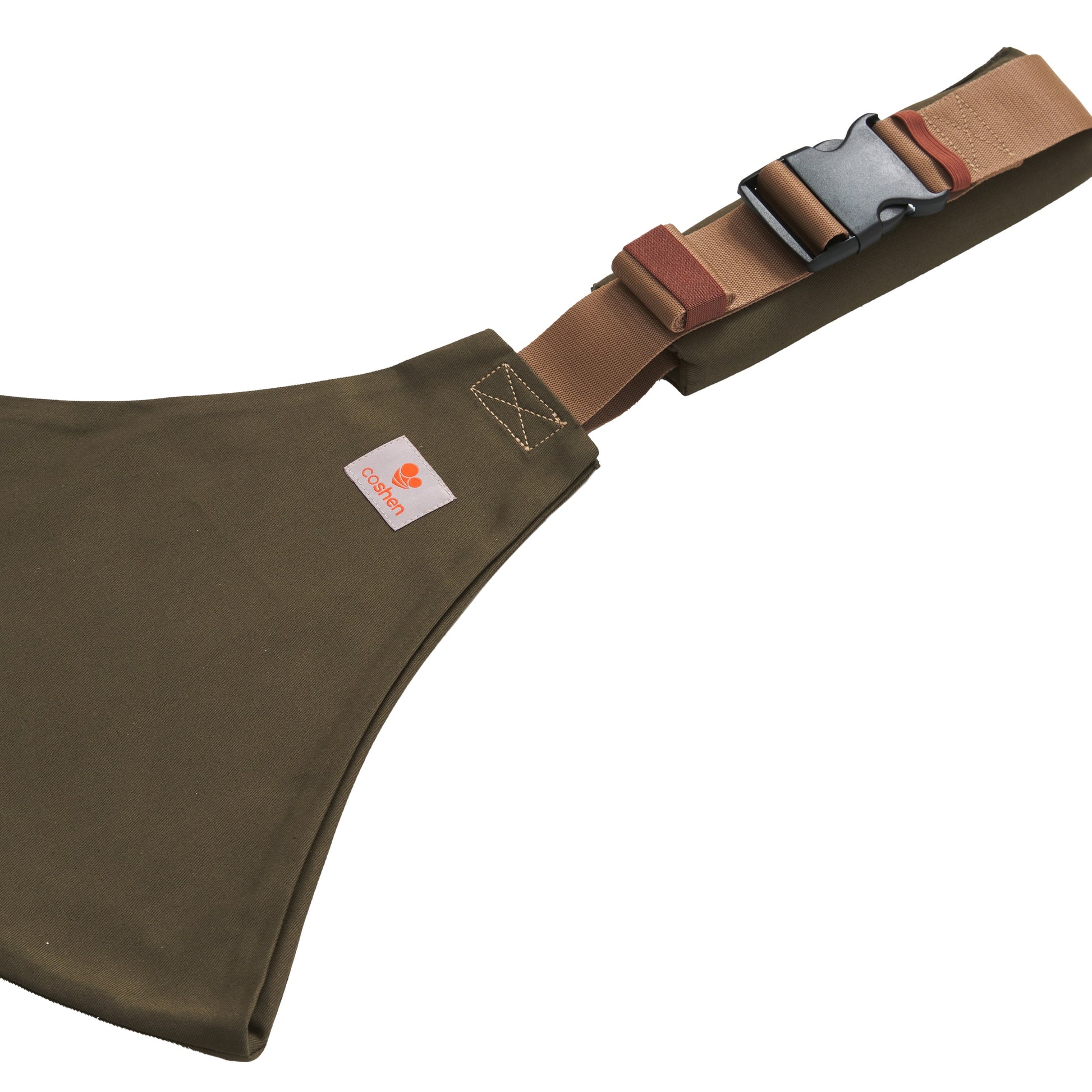 Green Toddler hip carrier used from 9 months to 48 months