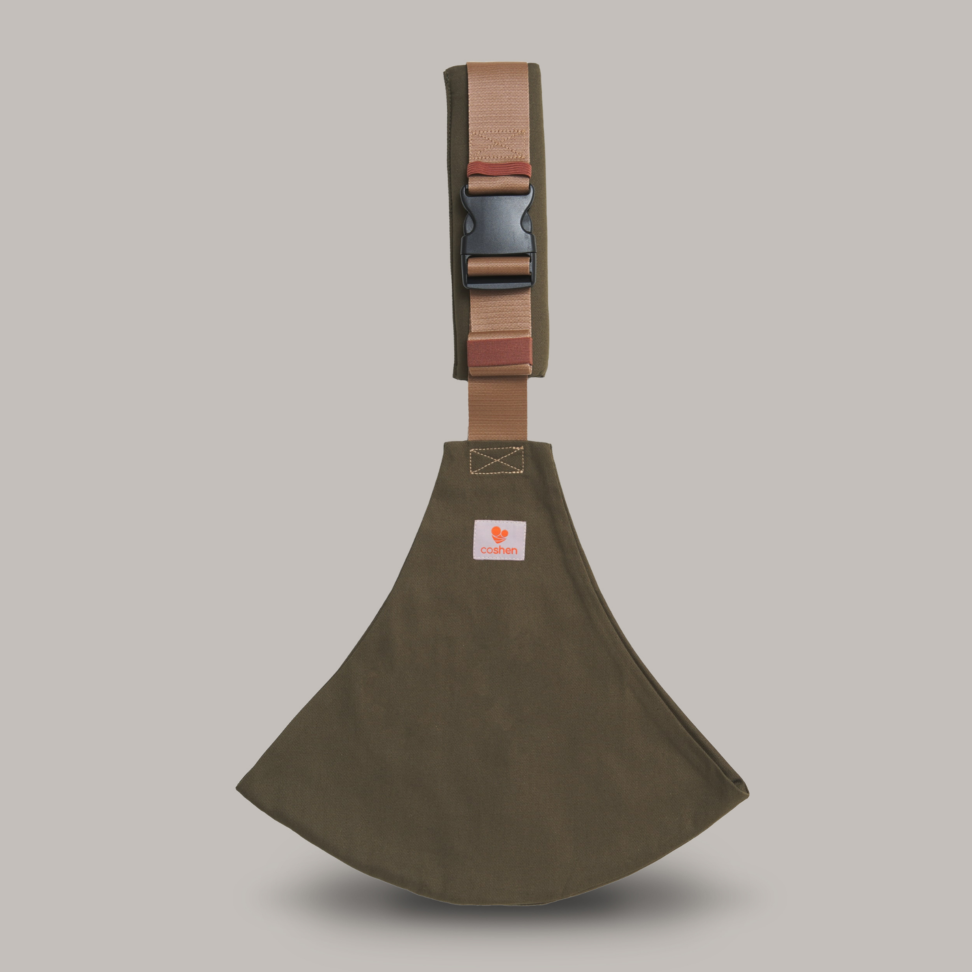 Green Toddler hip carrier used from 9 months to 48 months