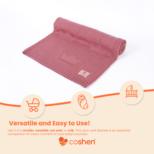 organic cotton knitted baby blanket