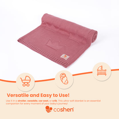 organic cotton knitted baby blanket