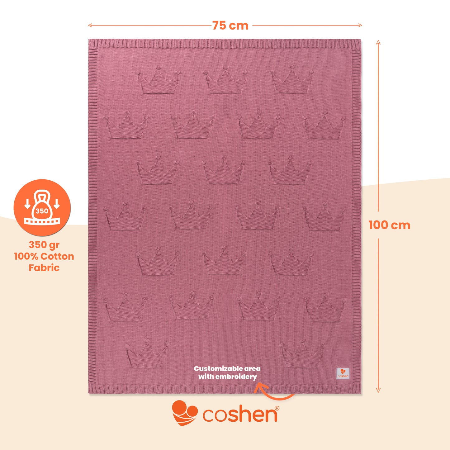 organic cotton knitted baby blanket