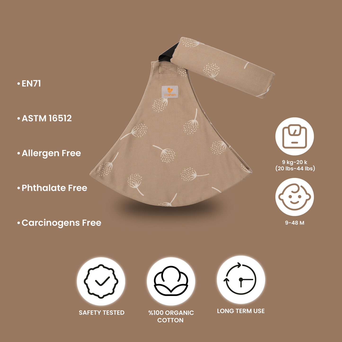 baby sling used from 9 months to 48 months