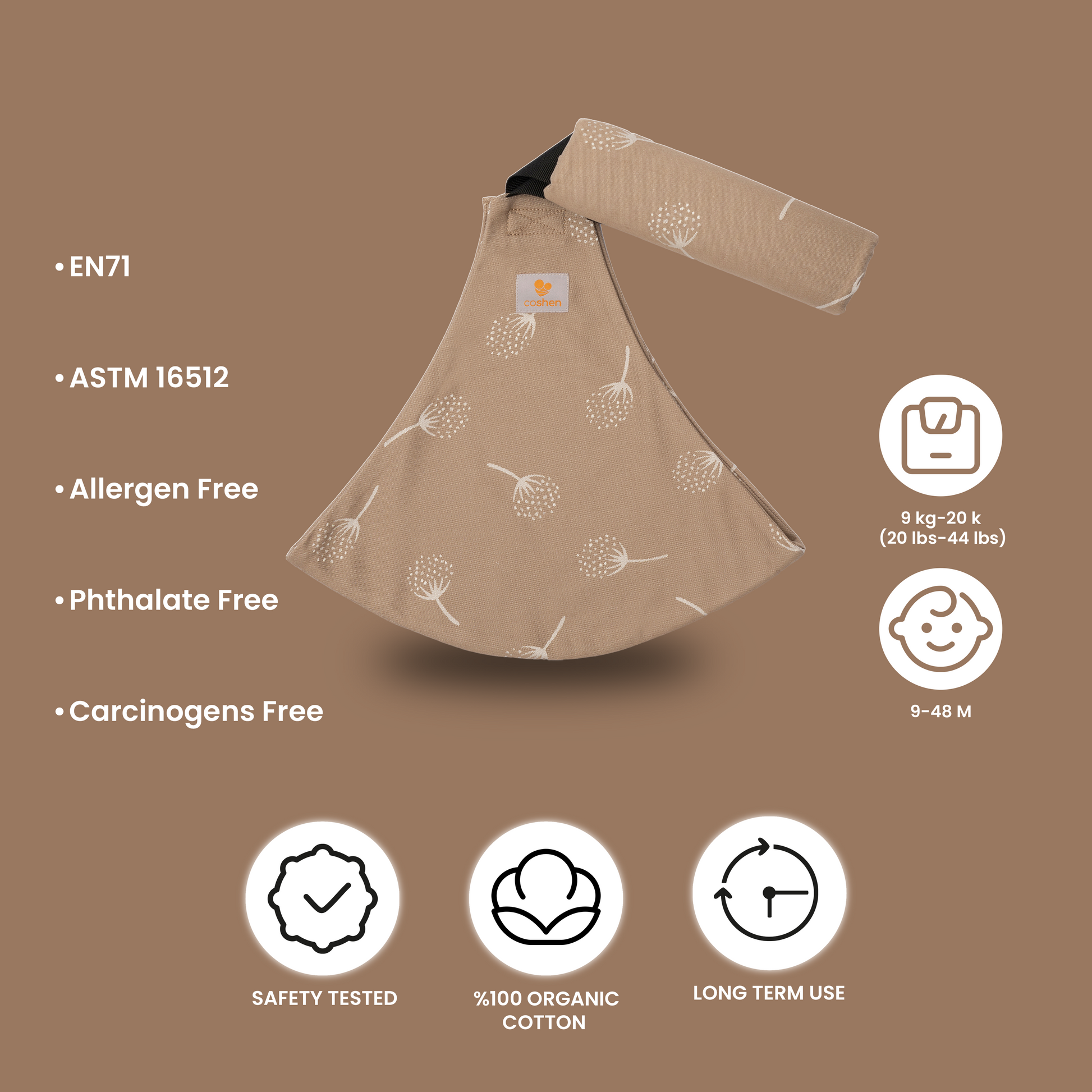 baby sling used from 9 months to 48 months