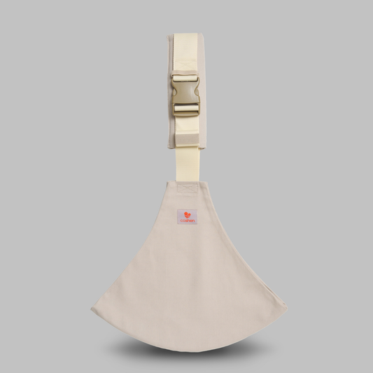 gray baby and toddler hip carrier