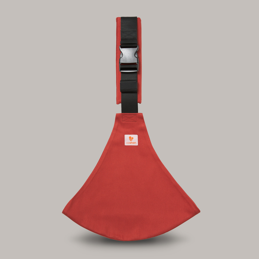 Baby and toddler hip carrier, orange